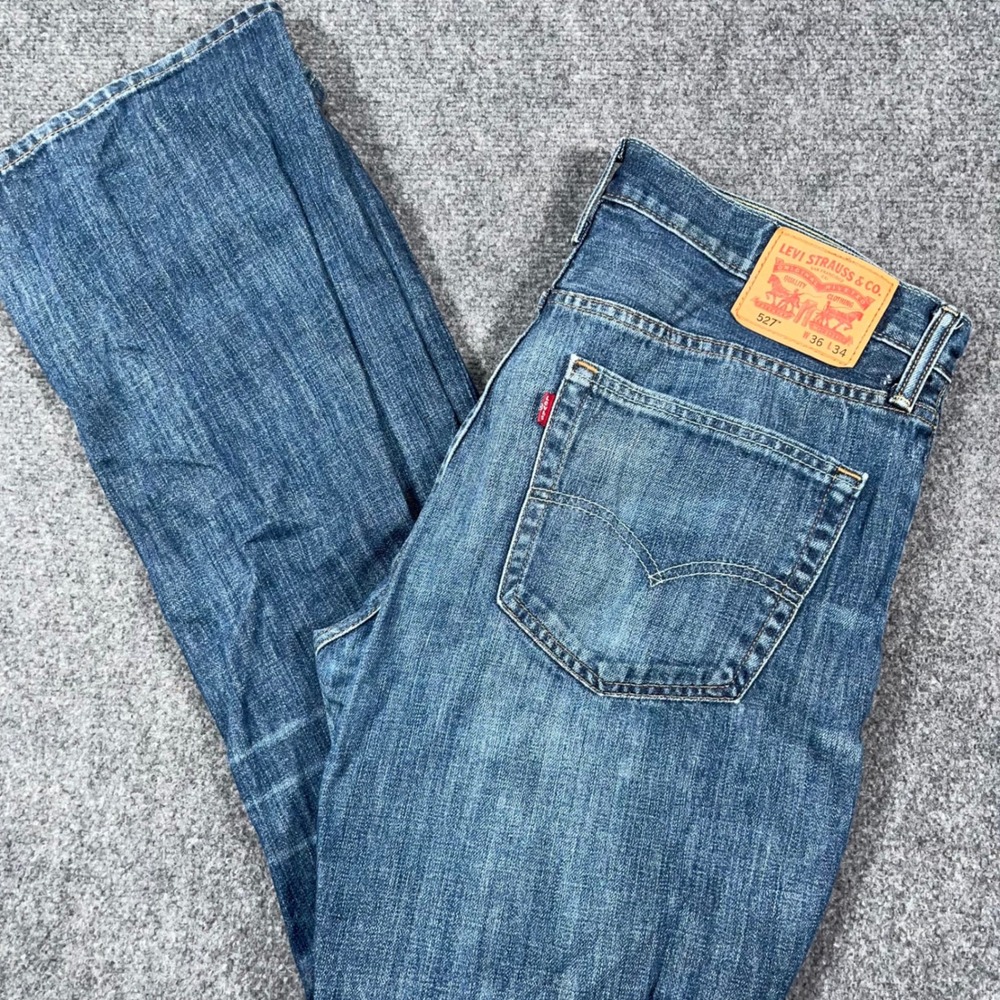 Levi's 527 Slim Bootcut Jeans Mens 36x34 Medium Wash Denim Blue Cowboy Western